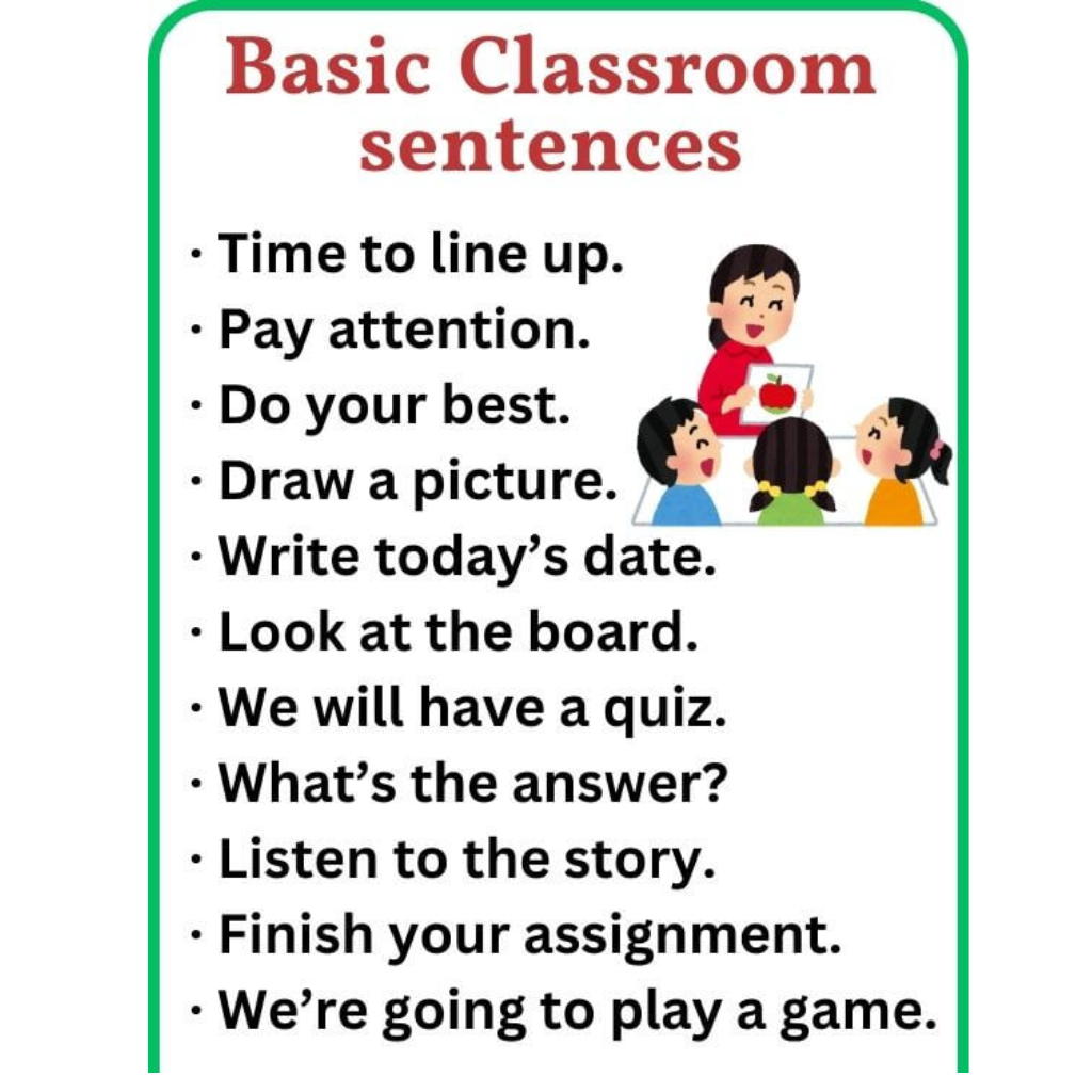 Basic classroom sentences