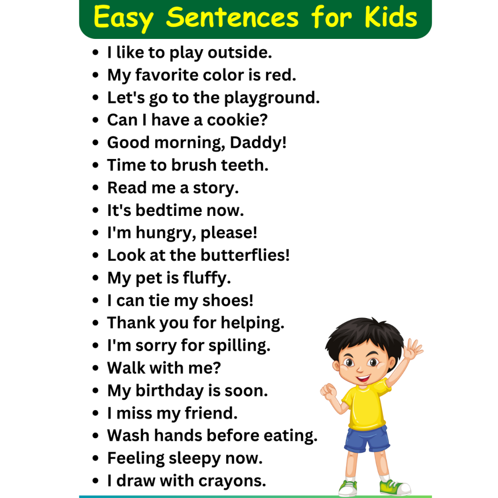 Easy sentences for kids