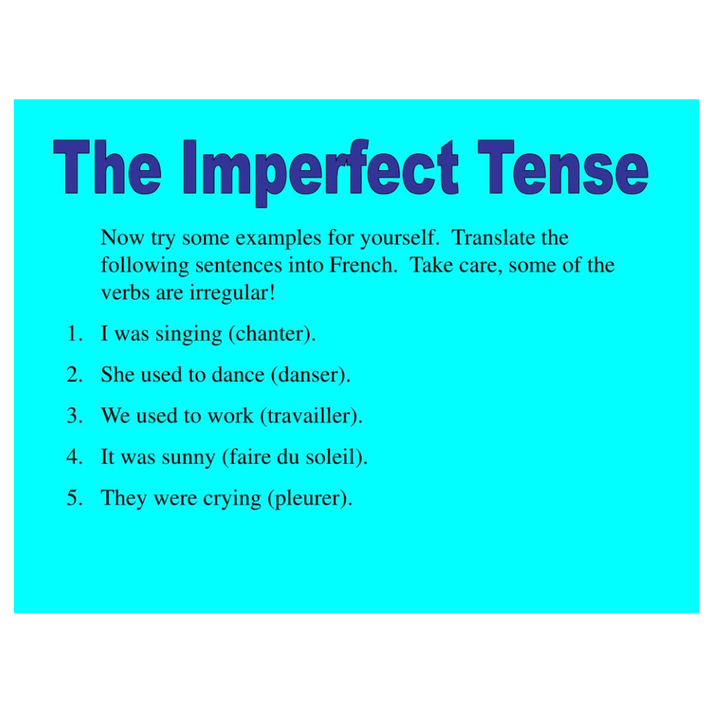 Imperfect tense